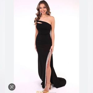 Sherri Hill 54981 black tassel prom dress